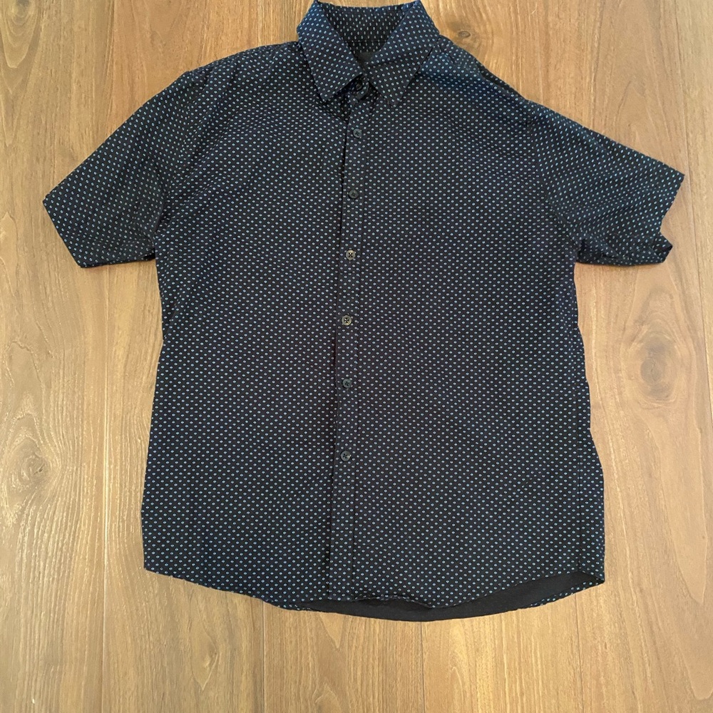 Beverly Hills Polo Club Dark Blue Casual button down shirt sleeve Shirt size L